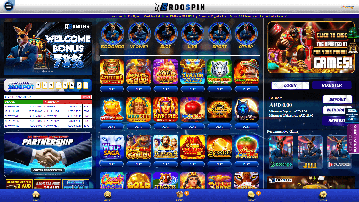 roospin_casino_homepage_desktop