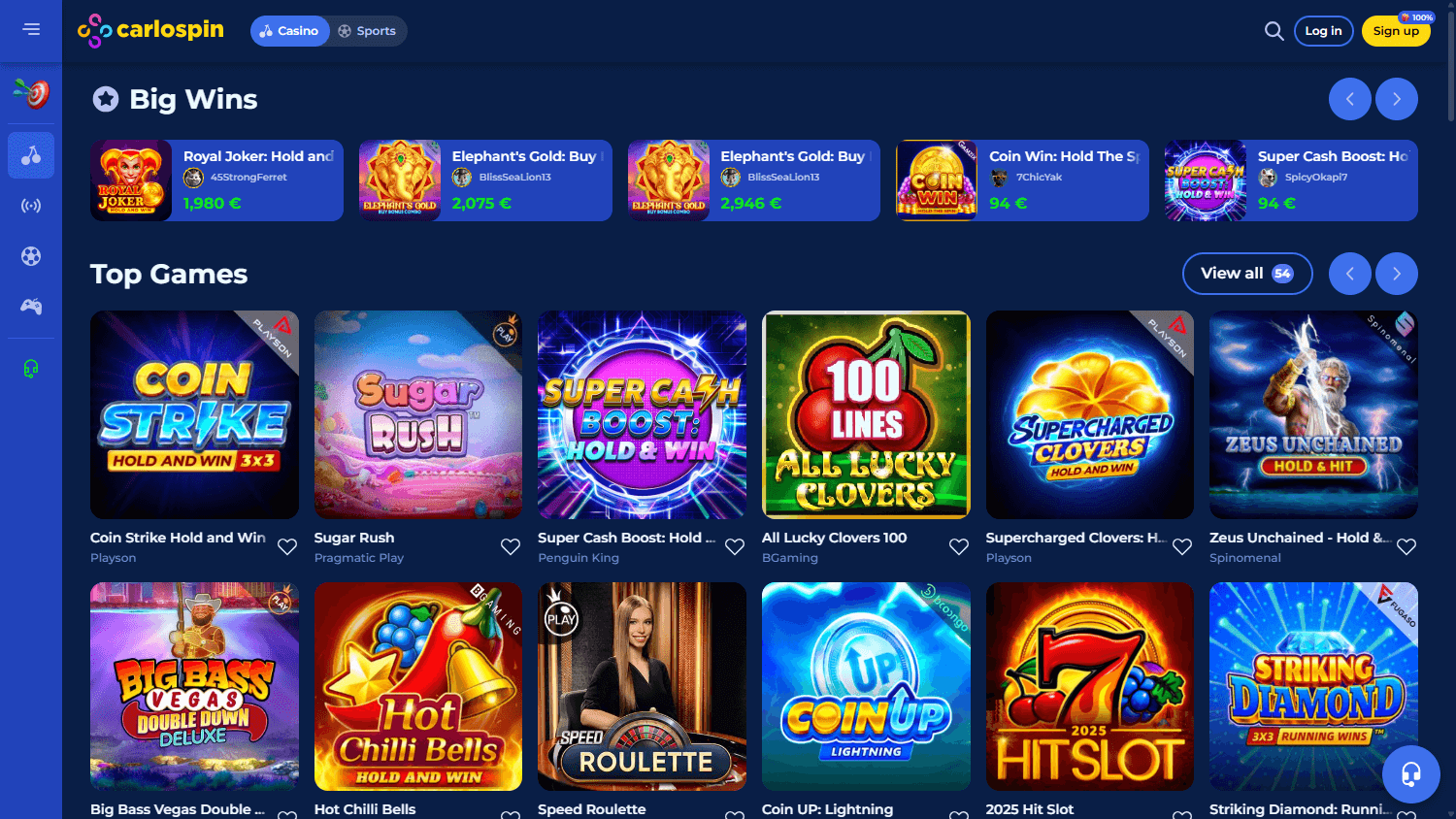 carlospin_casino_homepage_desktop