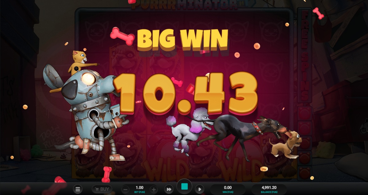 Purrrminator slot - Big Win