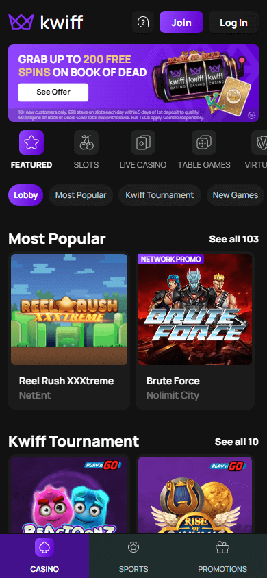 kwiff_casino_homepage_mobile