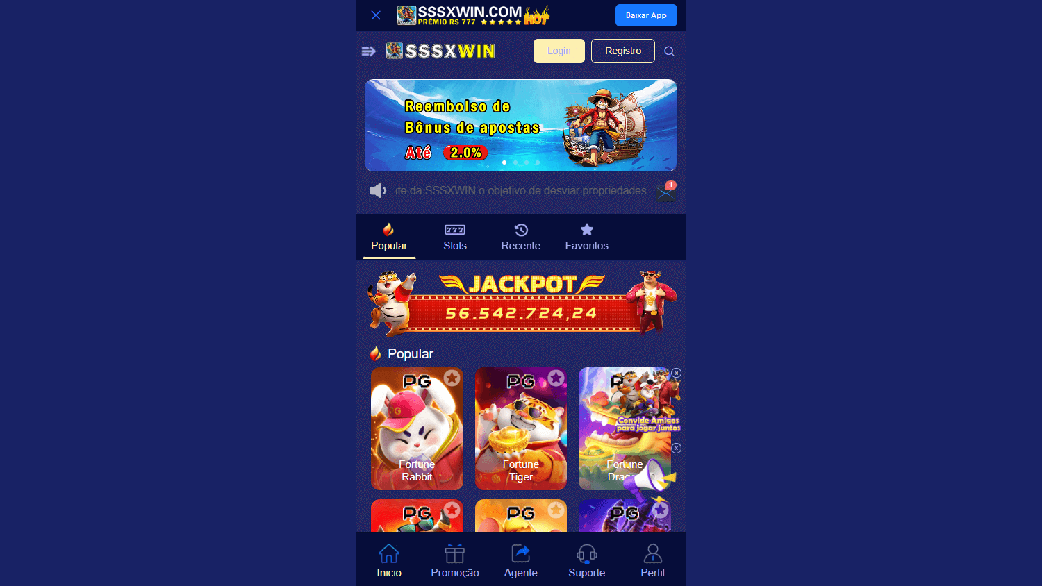 sssxwin_casino_homepage_desktop