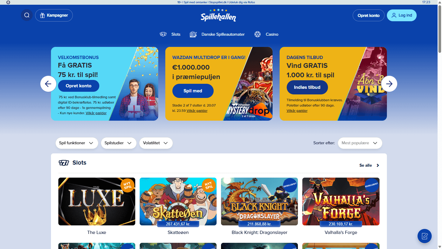 spillehallen_casino_homepage_desktop