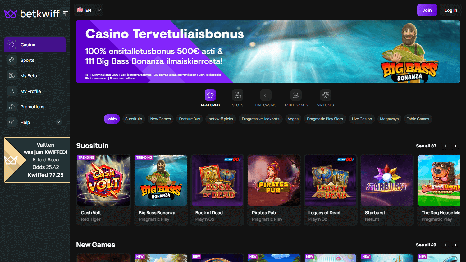 betkwiff_casino_homepage_desktop