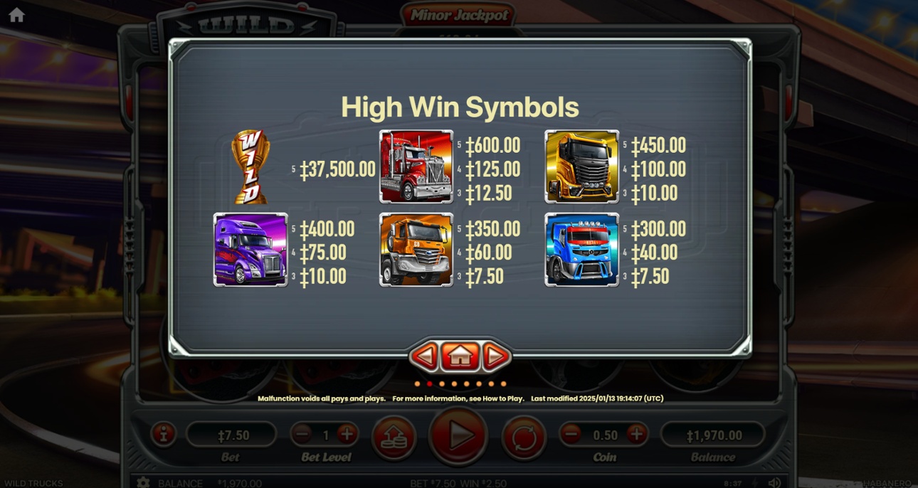 Wild Trucks - High Paying symbols