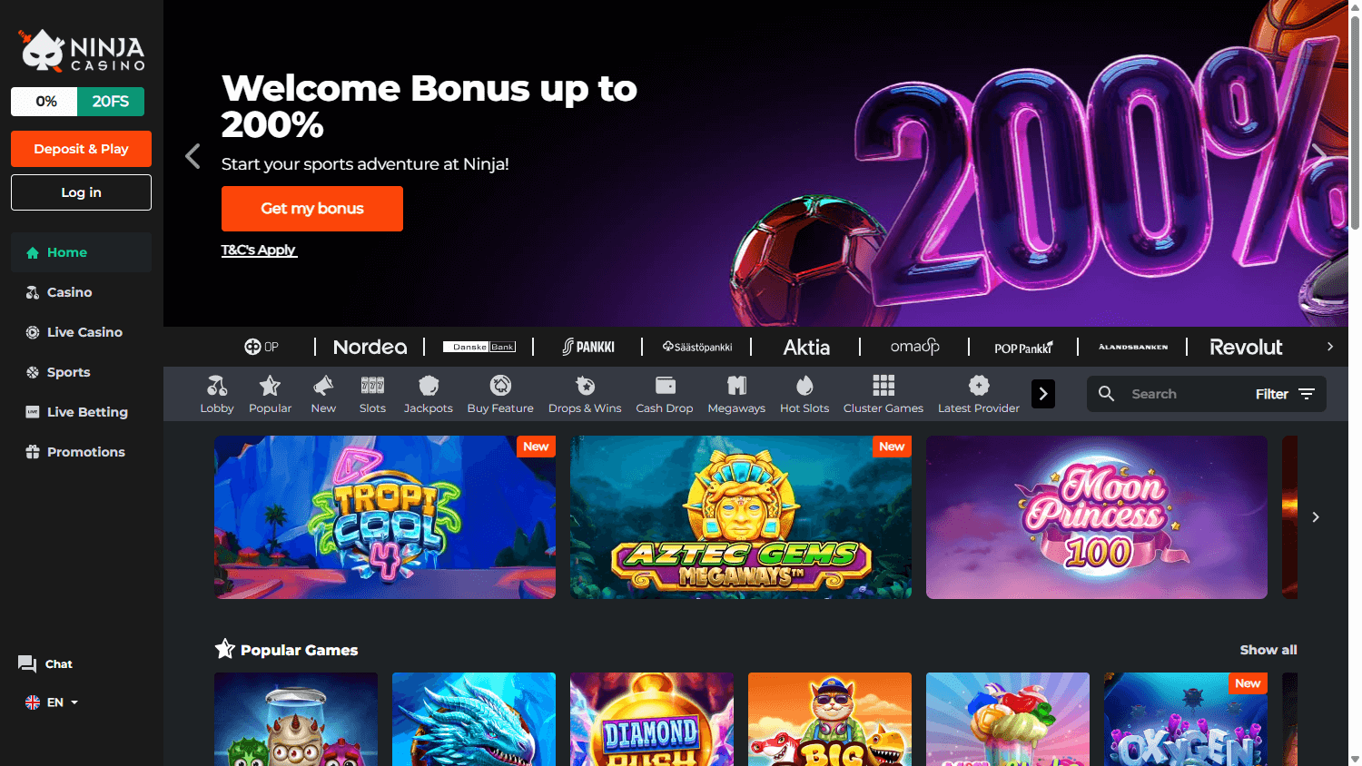 ninja_casino_homepage_desktop