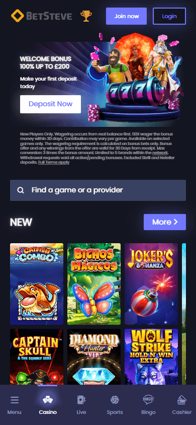 betsteve_casino_homepage_mobile