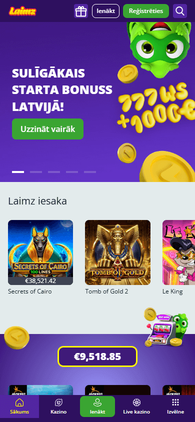 laimz_casino_homepage_mobile