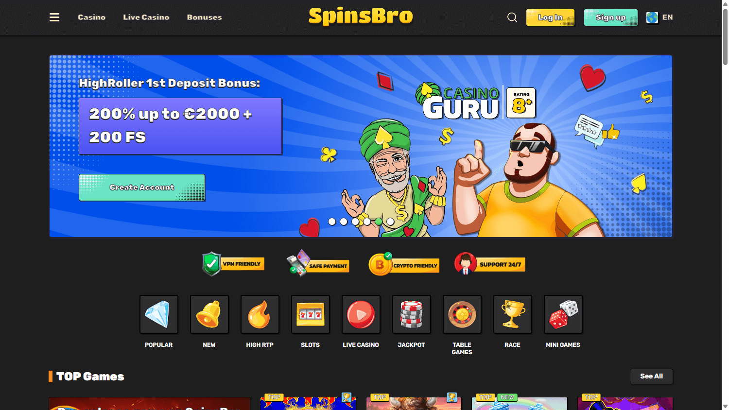 spinsbro_casino_homepage_desktop
