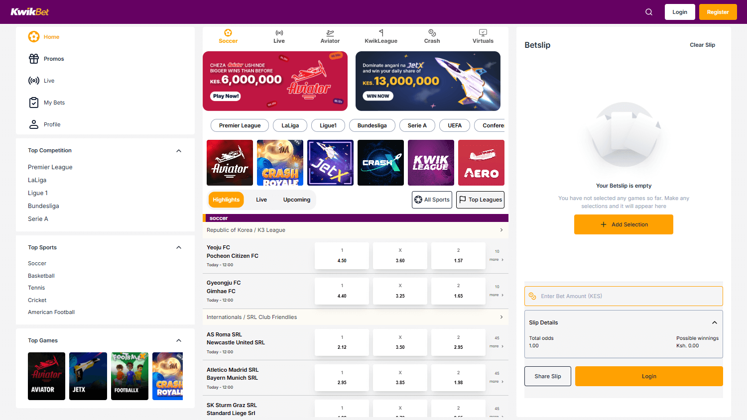 kwikbet_casino_homepage_desktop