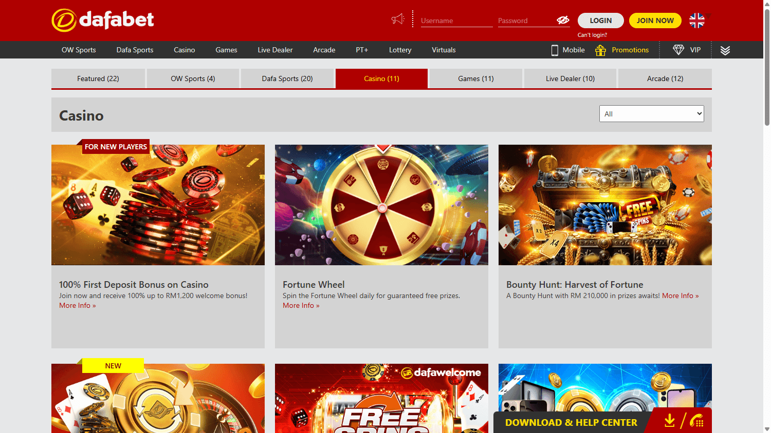 dafabet_casino_promotions_desktop