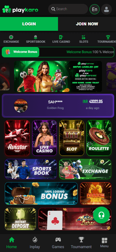 playkaro_casino_homepage_mobile