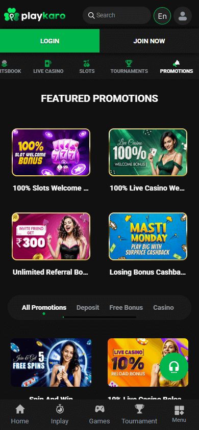 playkaro_casino_promotions_mobile