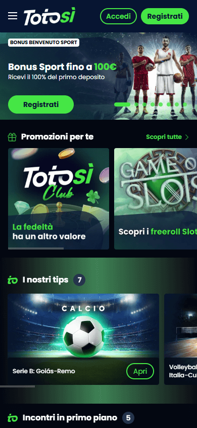 Totosi_Casino_homepage_mobile
