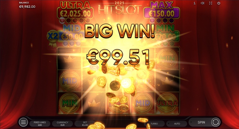 2025 Hit Slot - Mid Jackpot Double Win