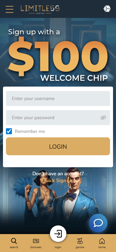 limitless_casino_homepage_mobile