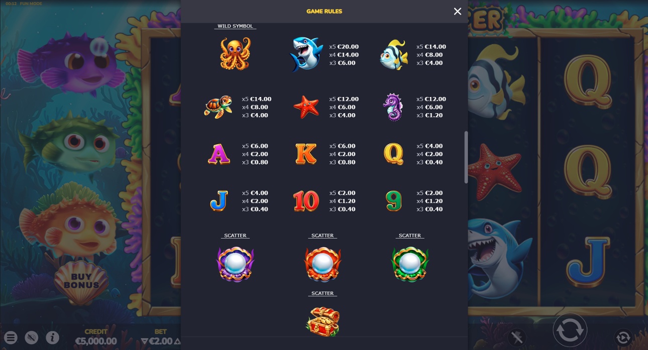 Puff Puff Puffer - paytable