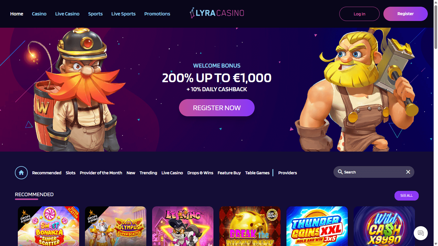 lyracasino_homepage_desktop