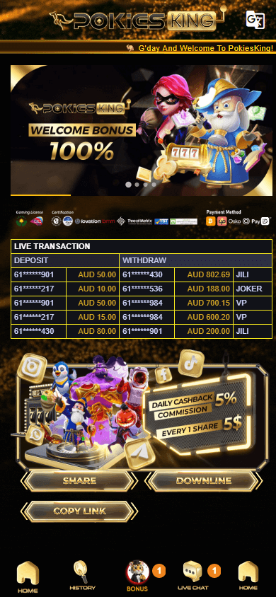 pokiesking_casino_homepage_mobile