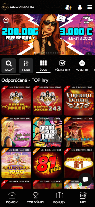 slovmatic_casino_homepage_mobile