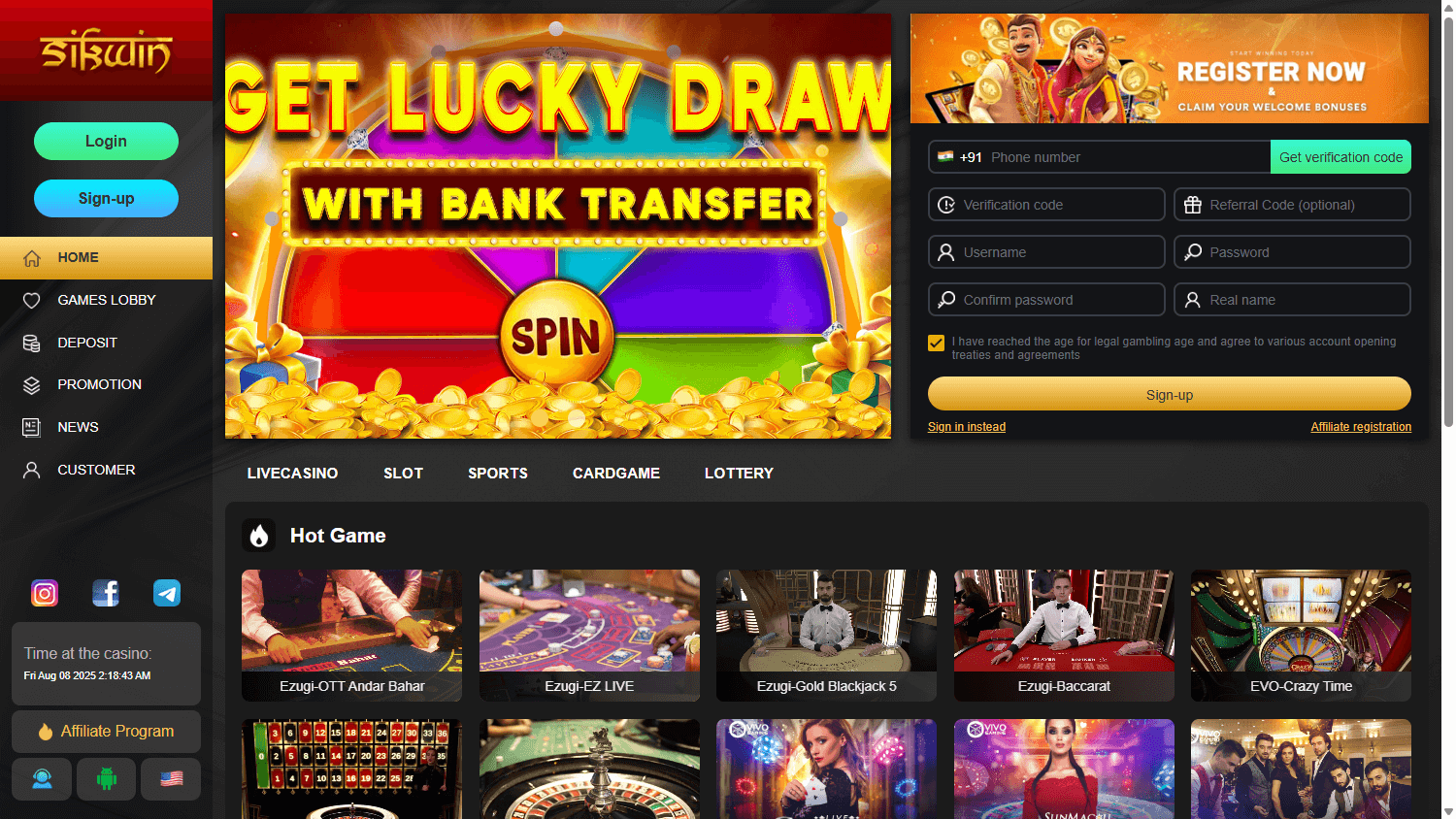 sikwin_casino_homepage_desktop
