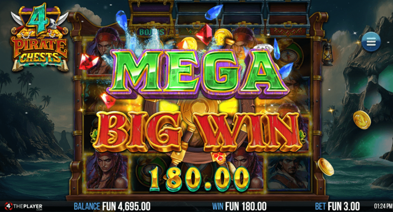 4 Pirate Chests mega big win
