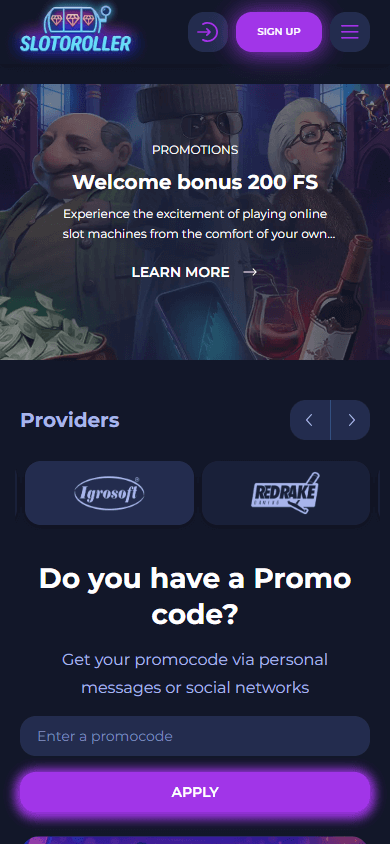 slotoroller_casino_homepage_mobile