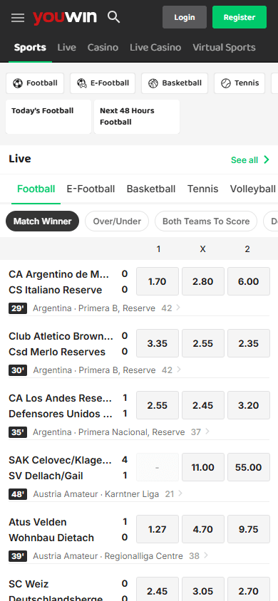 Youwin_Casino_homepage_mobile