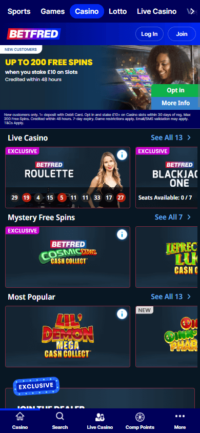 Betfred_Casino_homepage_mobile