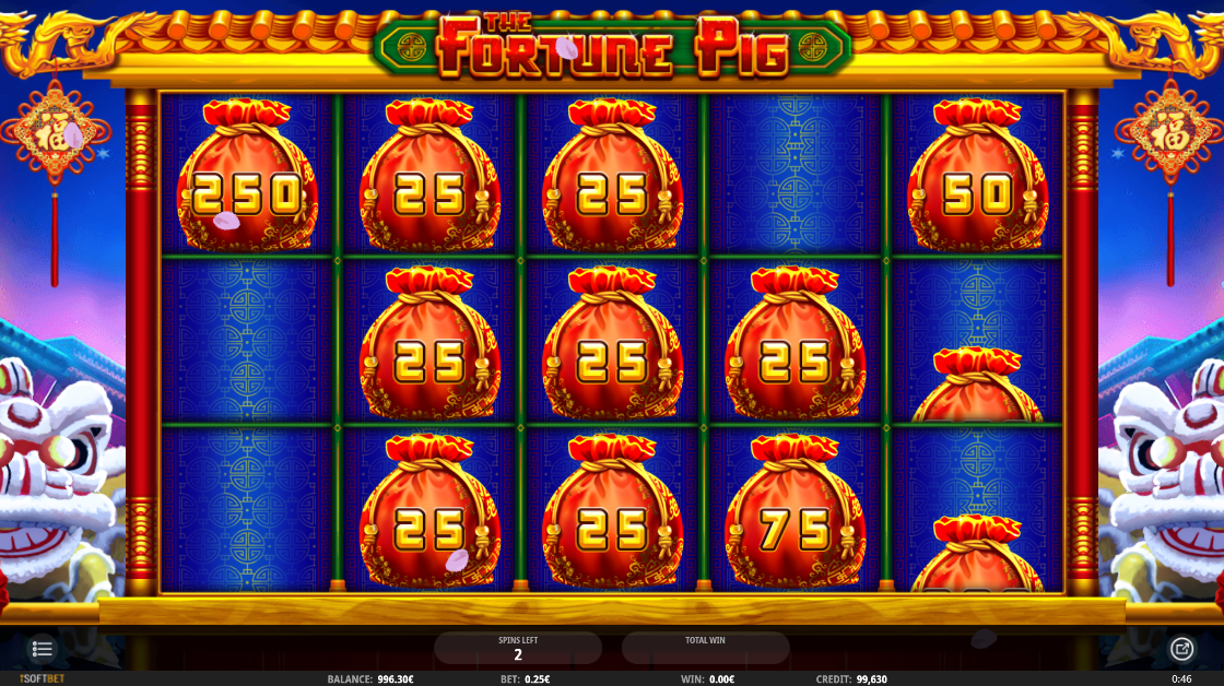 The Fortune Pig cash respins feature