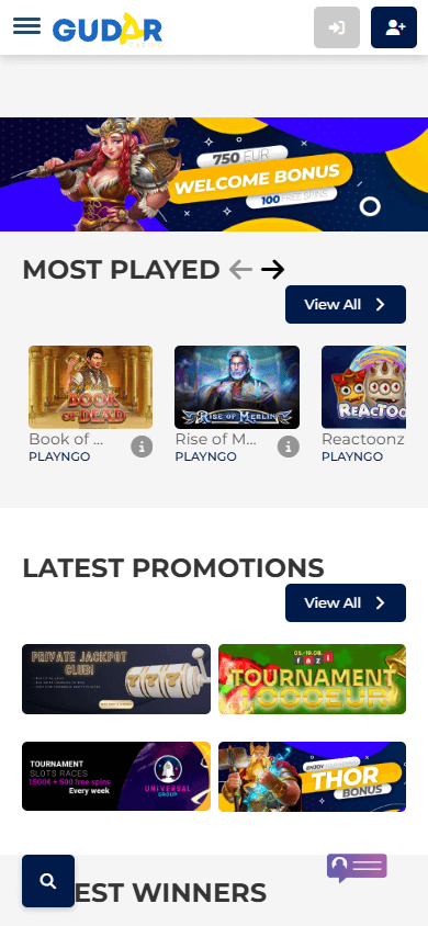 Gudar_Casino_homepage_mobile