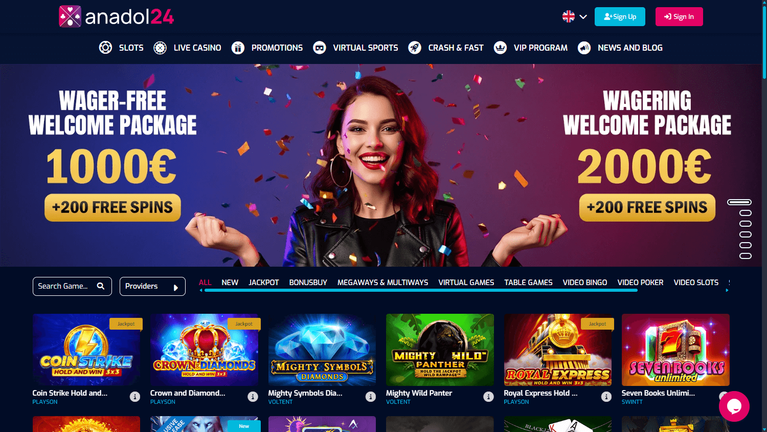 Anadol24_Casino_homepage_desktop