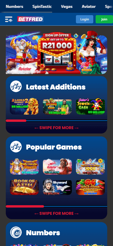 Betfred_Casino_ZA_homepage_mobile