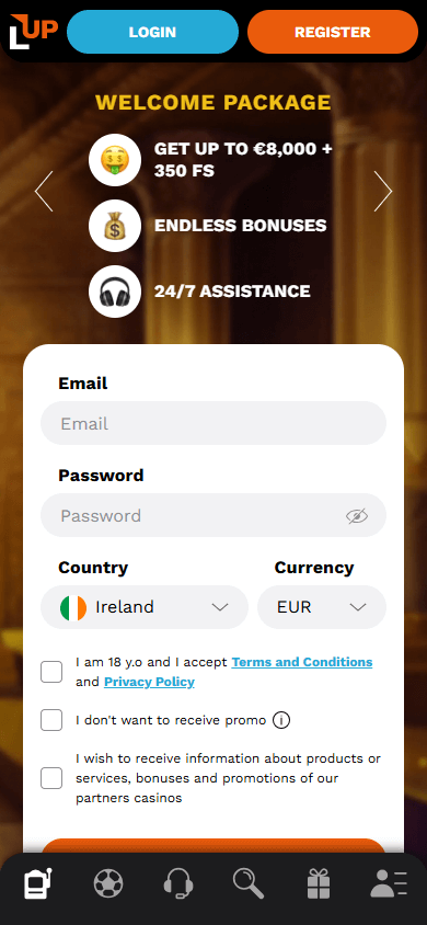 levelup_casino_homepage_mobile