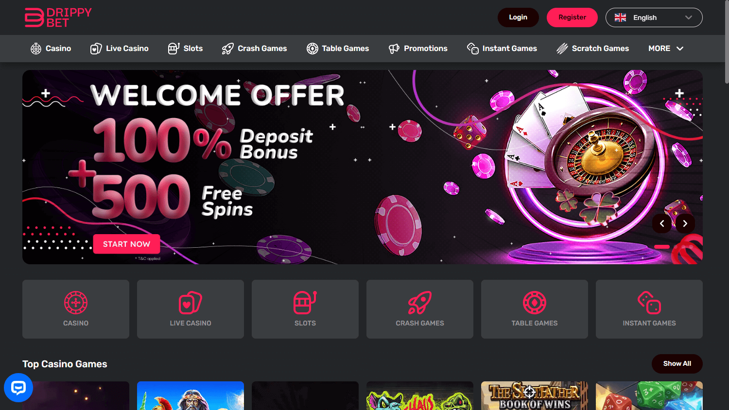 drippybet_casino_homepage_desktop
