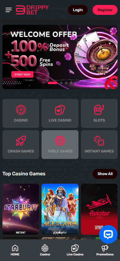 drippybet_casino_homepage_mobile