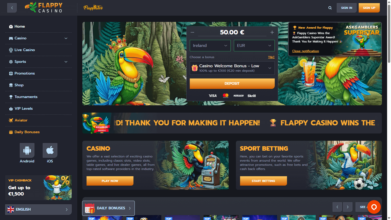 flappy_casino_homepage_desktop