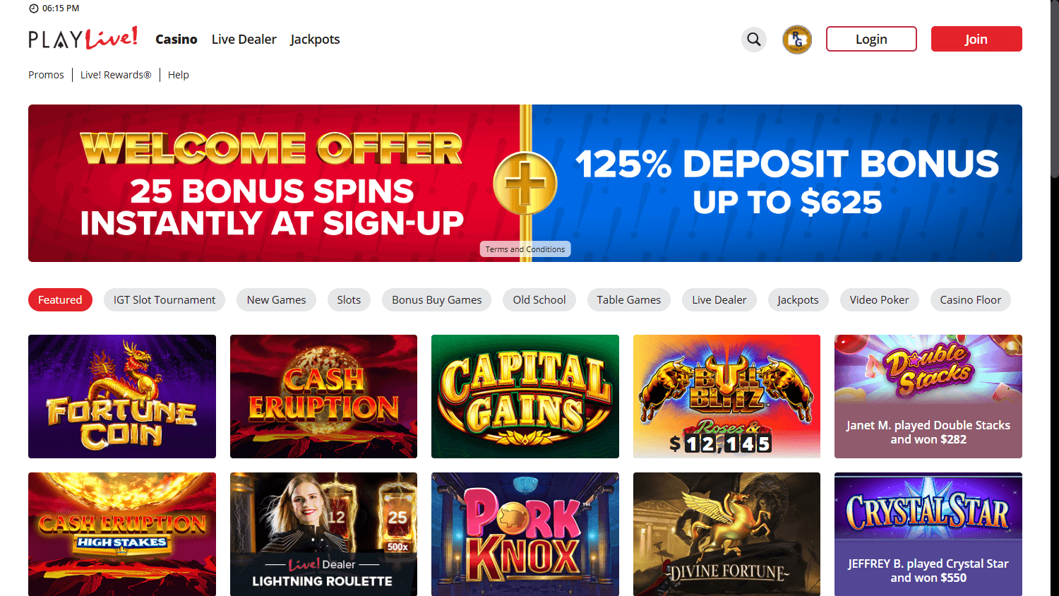 PlayLive!_Casino_PA_homepage_desktop