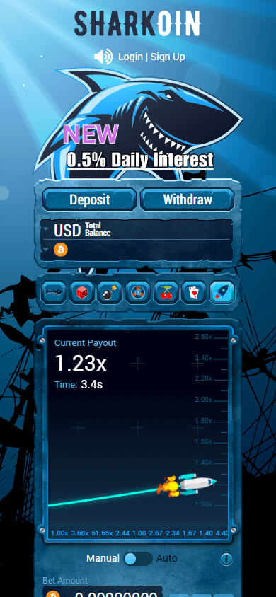 Sharkoin_Casino_homepage_mobile