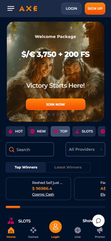 Axecasino_homepage_mobile