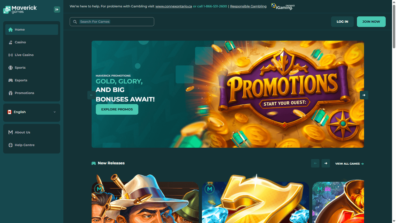 Maverick_Games_Casino_homepage_desktop