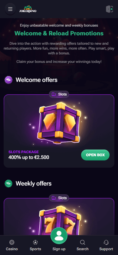 Jokersino_Casino_promotions_mobile