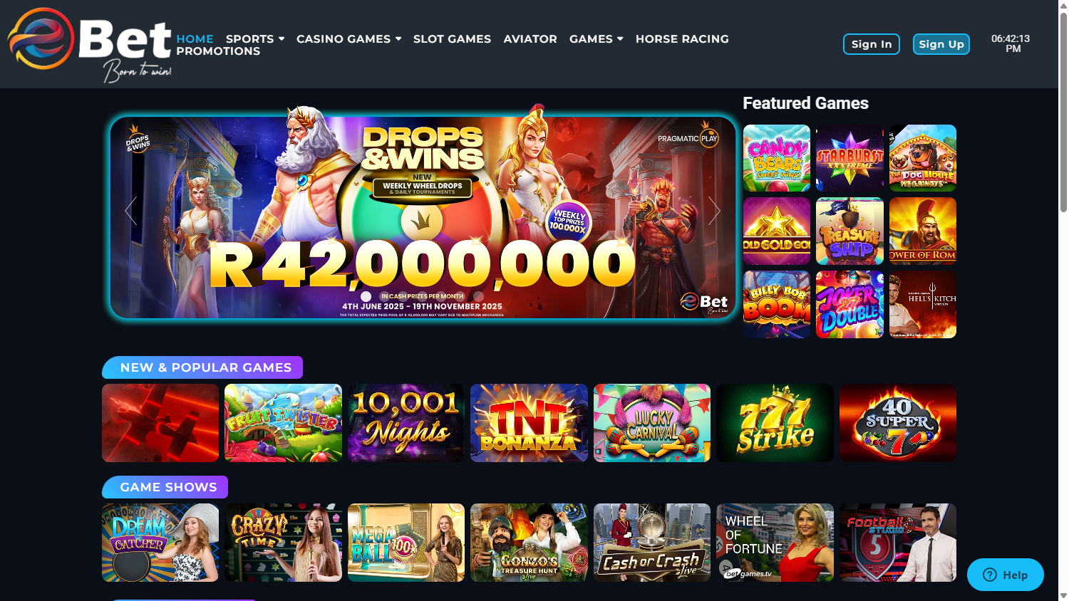 ebet_casino_za_homepage_desktop
