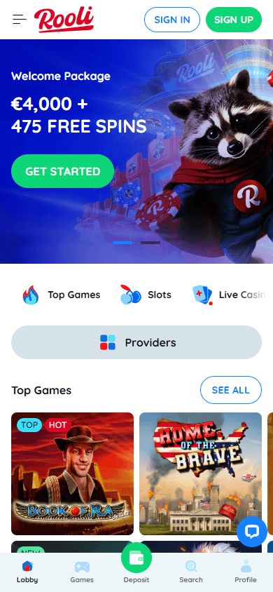 Rooli_Casino_homepage_mobile