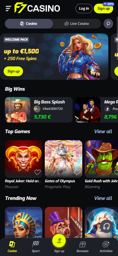 F7_Casino_homepage_mobile