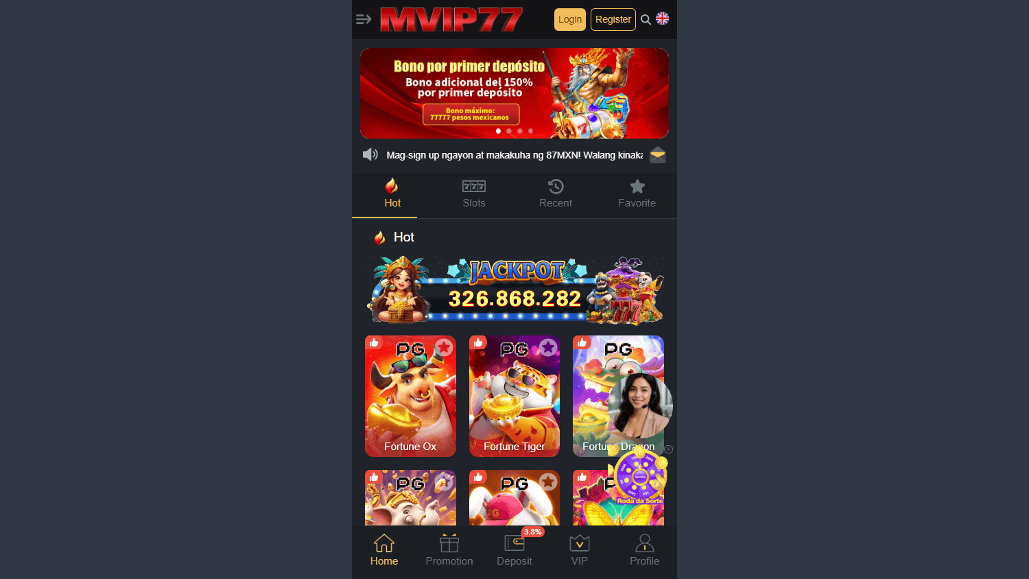 mvip77_casino_homepage_desktop