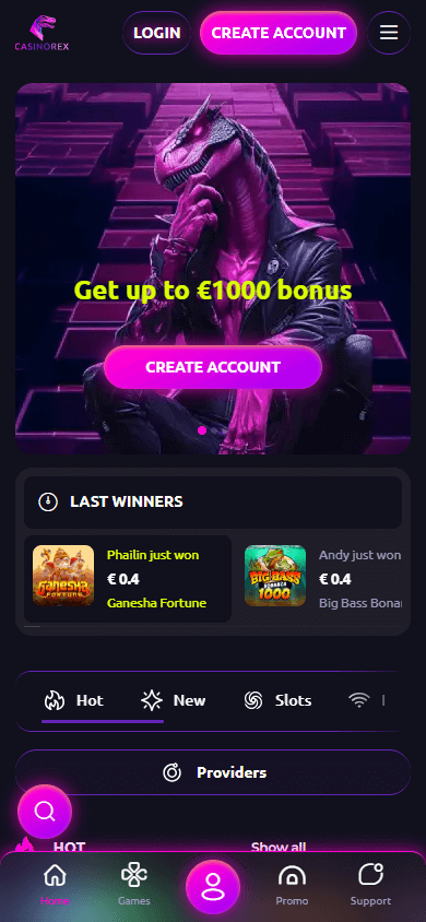 Casinorex_homepage_mobile