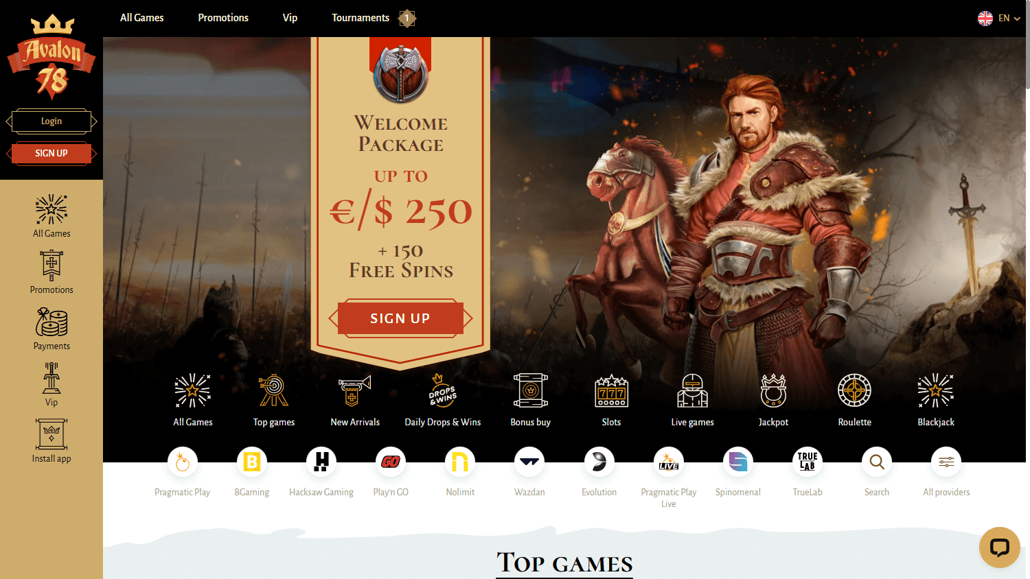 avalon78_casino_homepage_desktop