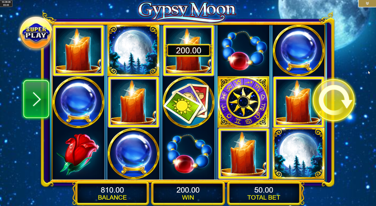 Gypsy Moon slot 5-of-a-kind win