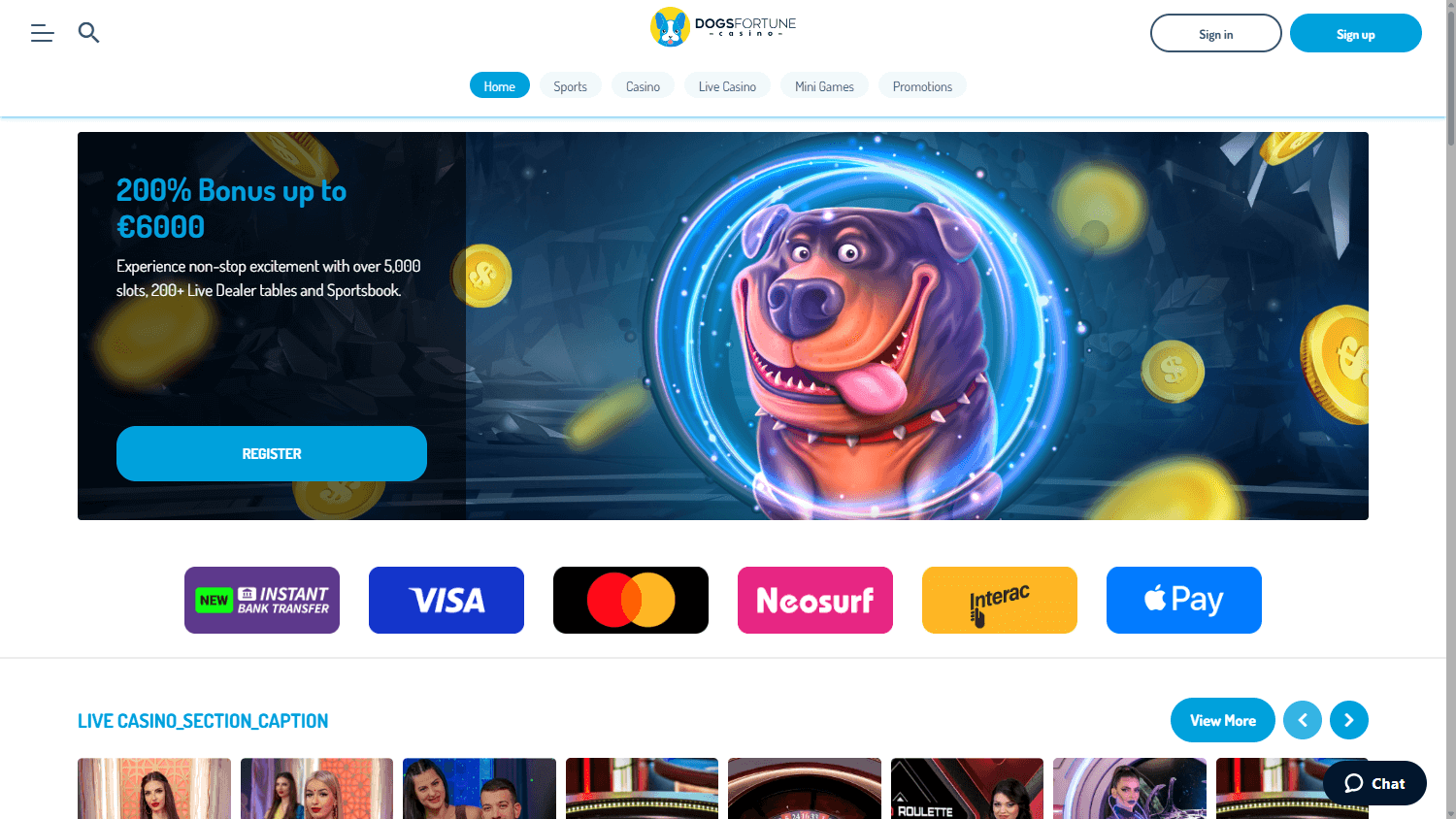 dogsfortune_casino_homepage_desktop