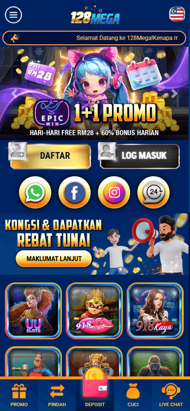 128mega_casino_homepage_mobile